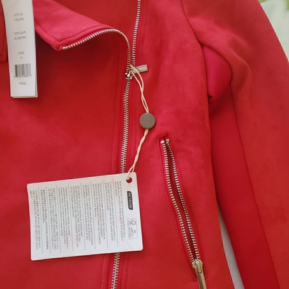 French Connection suede biker jacket red - Picture 5 of 6